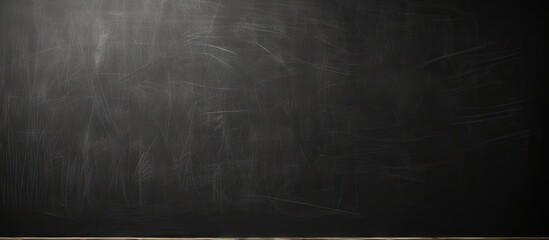 Canvas Print - There is a chalk placed in front of the blackboard providing copy space for writing or drawing