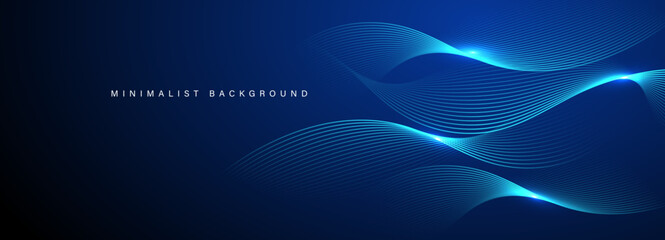 Abstract blue modern background with dynamic lines.