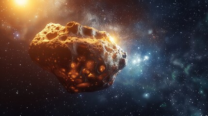 Wall Mural - a massive asteroid is floating through space joining the ranks of potentially hazardous space rocks 
