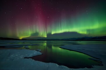 aurora sky landscape background
