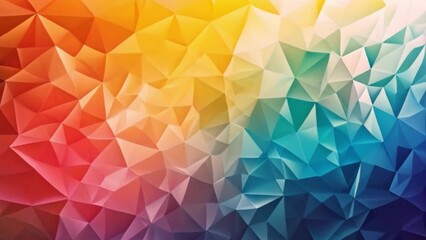 Poster - A vibrant background featuring an array of multicolored triangular shapes creating an abstract and dynamic composition.