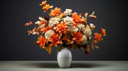 Wall Mural - amazing autumn flowers in glass vase