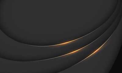 Poster - Abstract grey metallic gold light curve black shadow with blank space design modern luxury futuristic background vector