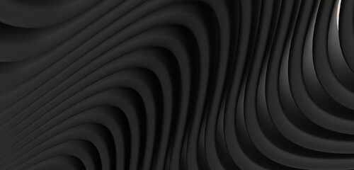 Abstract background flowing curves black