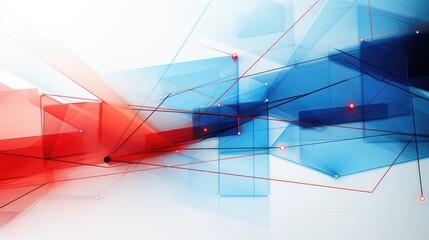 Futuristic abstract painting background with red and blue geometric shapes line. Financial graph on abstract wallpaper, business and technology concept
