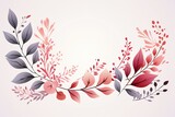 Fototapeta Storczyk - Blank for design with pattern of decorative tree leaves and white background for text, copy space