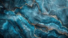   A Blue And Gold Marbled Surface Is Seen From Close Up, Appearing As If It Belongs In A Science Fiction Movie