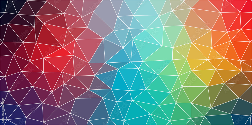 Abstract Low Poly with line. Neural network with triangle shapes Design ...
