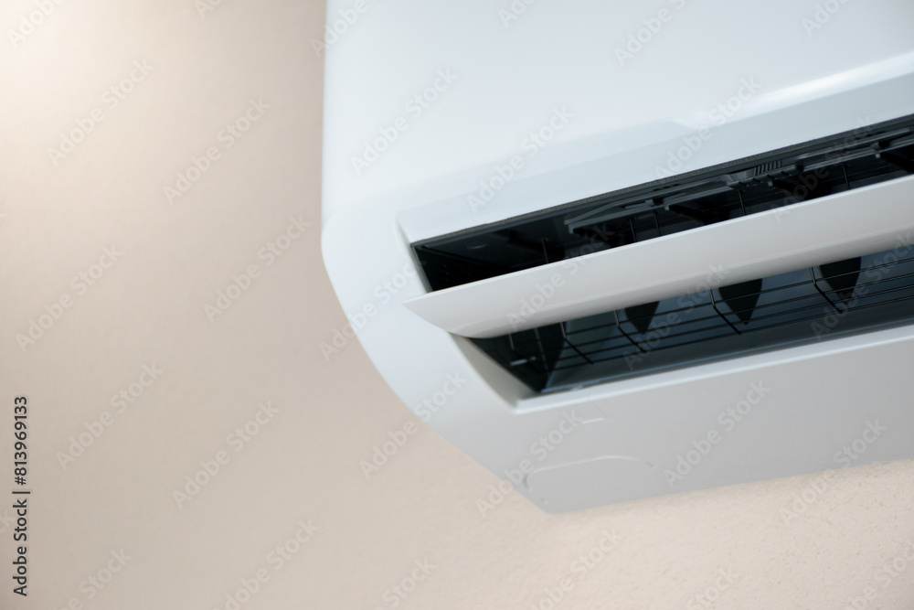 Air conditioning and system structure isolated in soft sunlight and ...