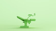 Green gynaecology obstetrics chair specialist women's health equipment medical mint background side view 3d illustration render digital rendering