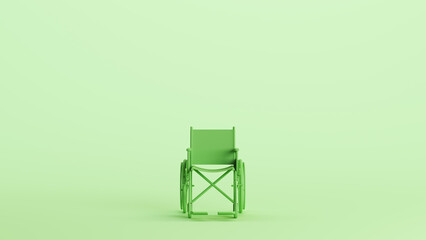 green hospital wheelchair assistance disability awareness health care mobility mint background front