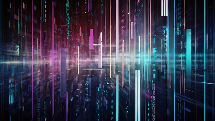Wall Mural - Futuristic data-themed abstract background with a digital art concept