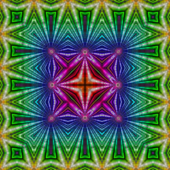 Canvas Print - 3d effect - abstract kaleidoscopic color gradient graphic