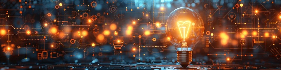 Poster - An abstract representation of interconnected digital networks, illuminating the future of technology and innovation