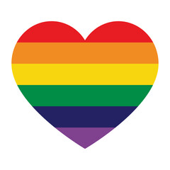 Wall Mural - LGBTQ Pride Heart. Heart Shape with LGBT Pride Rainbow Flag Pattern
