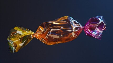 Aufkleber - Close up of a candy wrapper on a blue background. Suitable for various design projects