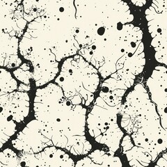 Poster - Detailed black and white drawing of a tree. Ideal for educational materials or nature-themed designs