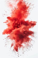 Poster - A red dust cloud floating in the air, suitable for environmental concepts