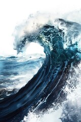 Poster - A powerful wave in the middle of the ocean, suitable for travel and nature concepts