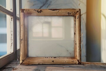 Poster - A simple picture frame placed on a window sill. Ideal for home decor projects