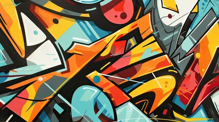 Wall Mural - abstract urban street art graffiti style. colorful graffiti on the wall