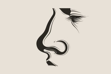 Poster - Detailed illustration of a woman's face, versatile for various design projects