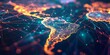 © tanapat - Digital map of South America with glowing connections, representing global network and connectivity in digital marketing for Brazilian clients