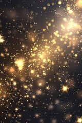 Fototapete - A black background filled with shimmering gold stars. Perfect for adding a touch of elegance to any design