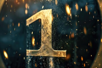 Poster - Close-up of a clock on a pole in the rain. Suitable for weather or time concept illustrations