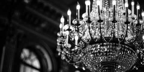 Poster - A chandelier with multiple hanging lights, ideal for interior design projects