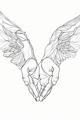 Poster - A touching image of two hands cradling a baby, perfect for family and parenting concepts