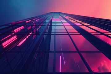 Poster - A very tall building with numerous windows. Suitable for architectural projects