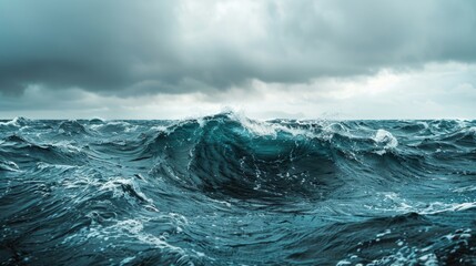 Poster - A large body of water with intense waves, suitable for various design projects