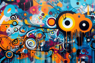 Wall Mural - colorful graffiti art design bright background	
