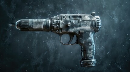 Poster - A gun placed on a table, suitable for crime or security concepts