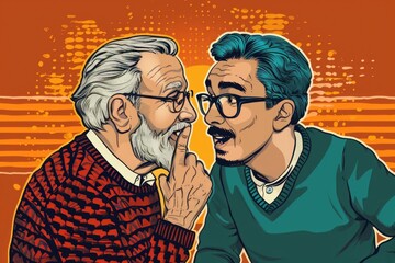 Poster - Two men standing side by side, suitable for business or friendship concepts