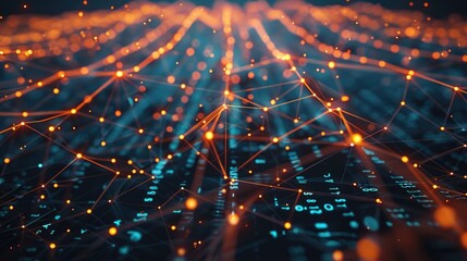 Poster - a close-up of a computer keyboard with glowing lines. ideal for technology and digital concept desig