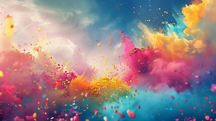 Wall Mural - A magical and captivating illustration of a Happy Holi Background