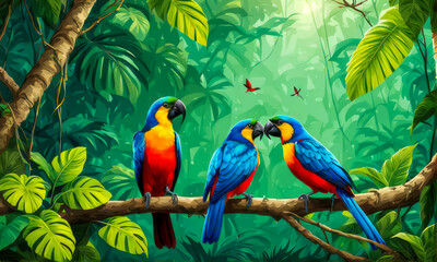 bird in the forest background wallpaper 