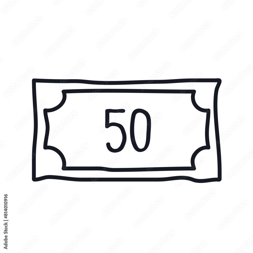 Vector de Stock Banknote with a face value of 50 monetary units Money ...