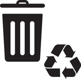 Fototapeta Londyn - Trash can icons and recycle icons