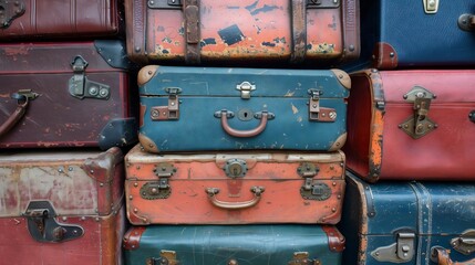 Selection of classic, vintage suitcases.