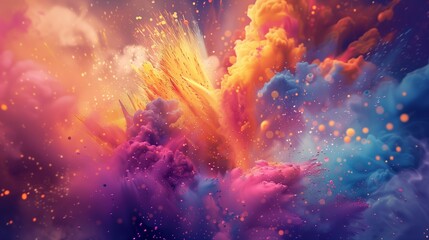 Wall Mural - A vibrant and joyous illustration of a Happy Holi Background