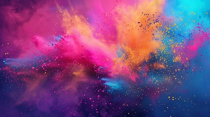 Wall Mural - A vibrant and joyous illustration of a Happy Holi Background