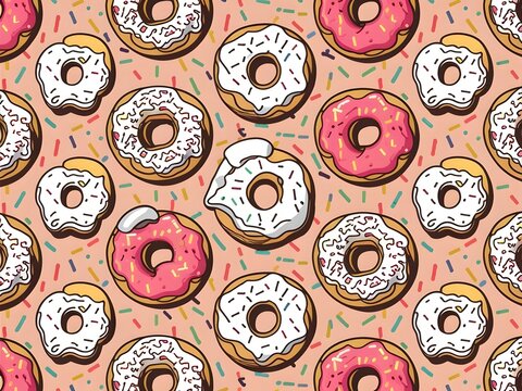 Delightful assortment of donuts adorned with fruit toppings