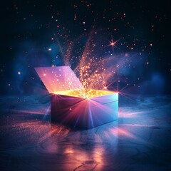 Wall Mural - A box with a bright light shining on it