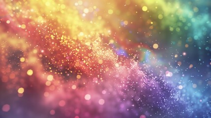 Wall Mural - A surreal symphony of rainbow powder floating in the air