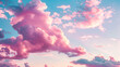 A pink cloud above beach