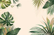 Tropical leaves on a white background