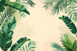 Tropical leaves background with a place for text